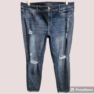 Maurices pants distressed skinny jeans jegging